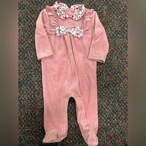 First Impressions Pink sleeper with Floral Accents